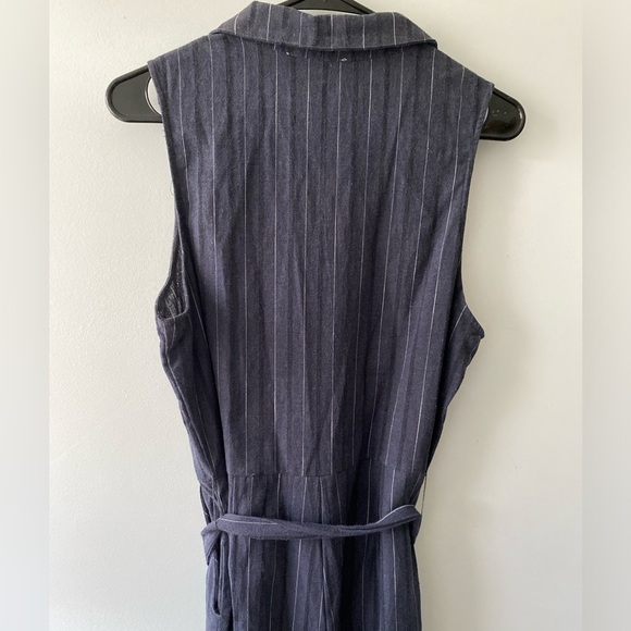 Vintage style striped cotton romper light denim cotton - Picture 9 of 11